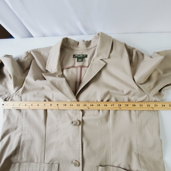 Eddie Bauer Cotton Twill Blazer Size 20 Khaki Button Front Jacket Pockets Preppy - Picture 7 of 15